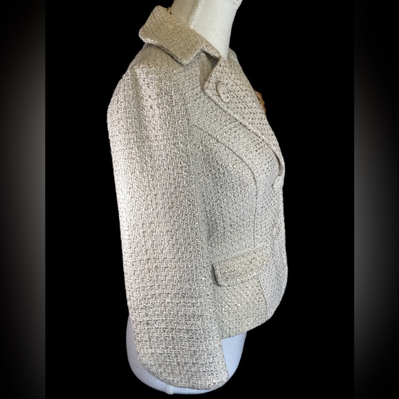 Wool Blend Tweed Cropped Jacket. B31 - Picture 8 of 16